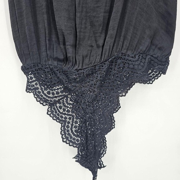 Free People Black Lace-Trim Slip Cami - Picture 2 of 5